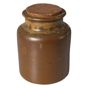 Stoneware ANTIQUED Apothecary Jar with Cork EUC